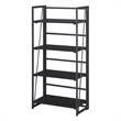Convenience Concepts Xtra Folding Four-Tier Bookshelf in Black Wood Finish
