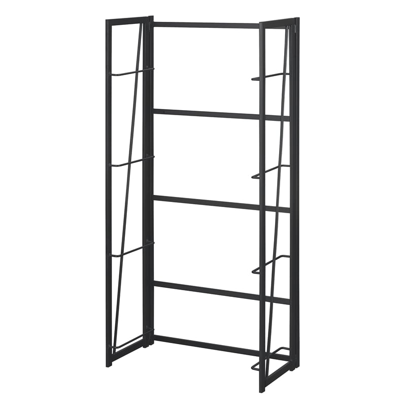 Convenience Concepts Xtra Folding Four-Tier Bookshelf in Espresso Wood Finish
