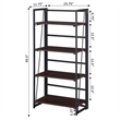 Convenience Concepts Xtra Folding Four-Tier Bookshelf in Espresso Wood Finish