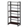 Convenience Concepts Xtra Folding Four-Tier Bookshelf in Espresso Wood Finish