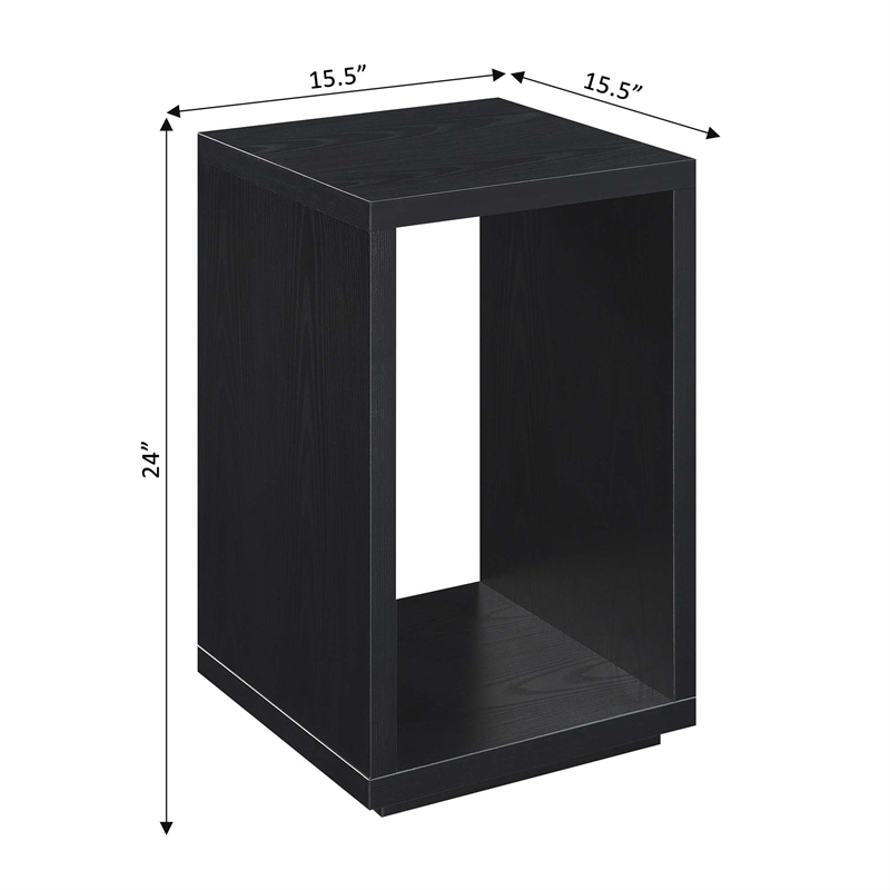 Convenience Concepts Northfield Admiral End Table with Shelf in Black Wood