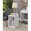 Convenience Concepts Northfield Admiral End Table with Shelf- White Marble Wood