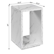 Convenience Concepts Northfield Admiral End Table with Shelf- White Marble Wood