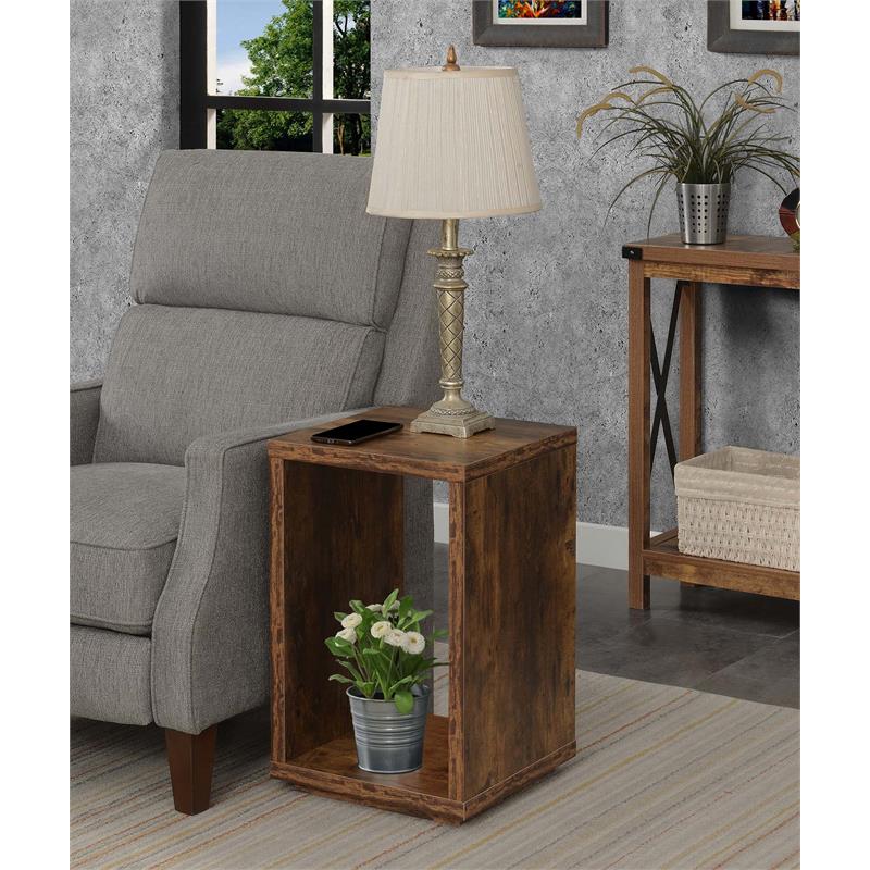 Convenience Concepts Northfield Admiral End Table with Shelf in Nutmeg Wood