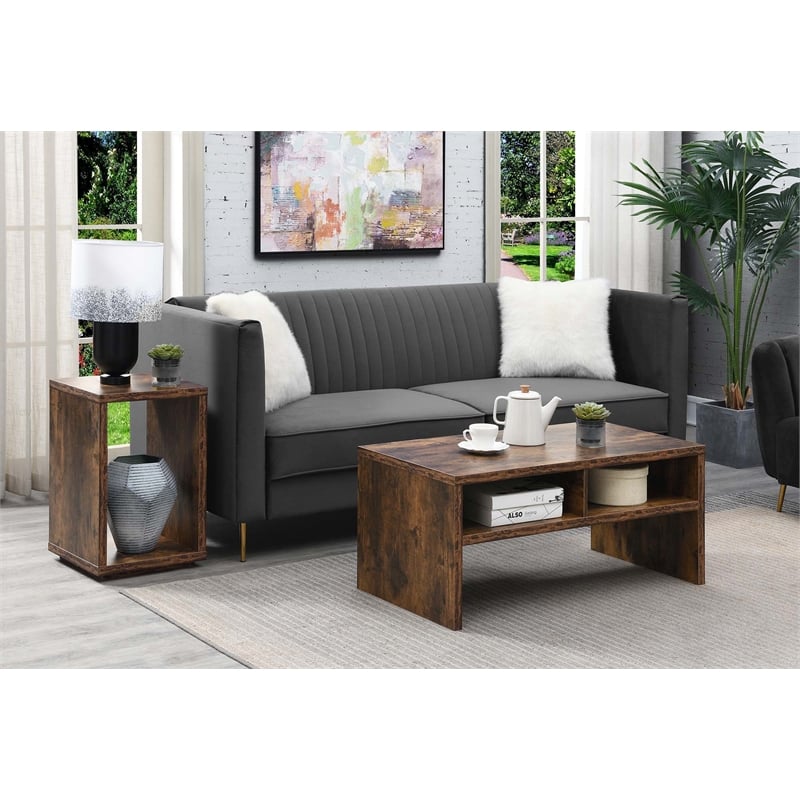 Convenience Concepts Northfield Admiral End Table with Shelf in Nutmeg Wood