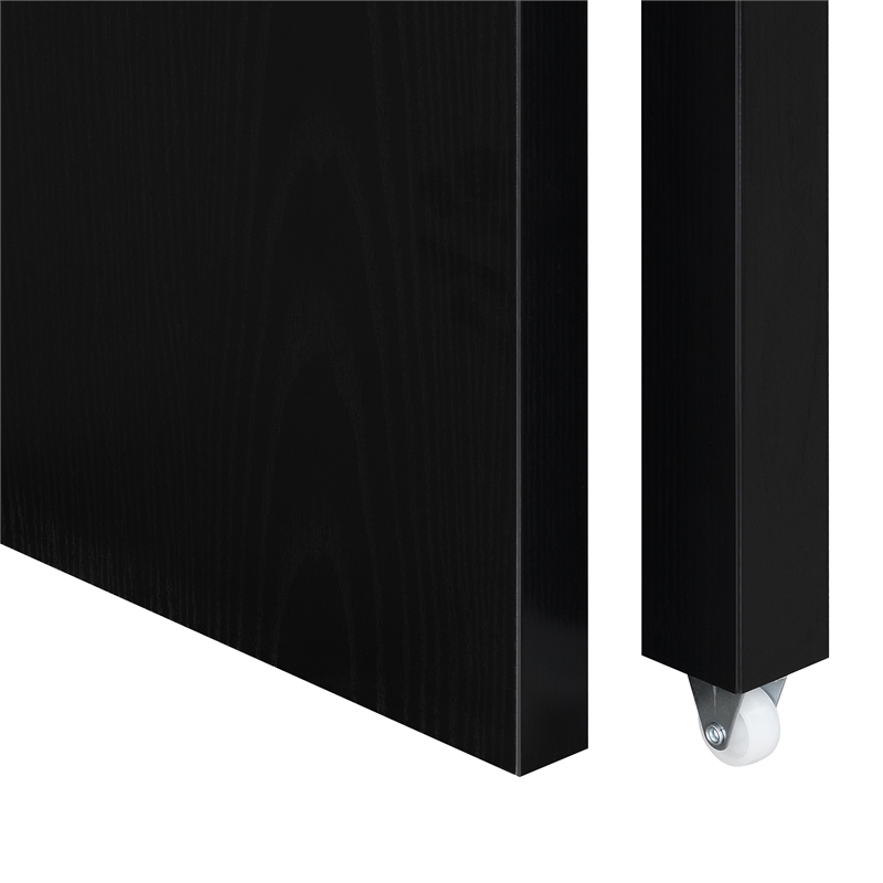 Newport JB Console/Sliding Desk with Drawer and Riser in Black Wood Finish