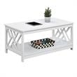 Convenience Concepts Titan Coffee Table with Shelf in White Wood Finish
