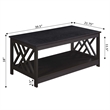 Convenience Concepts Titan Coffee Table with Shelf in Espresso Wood Finish