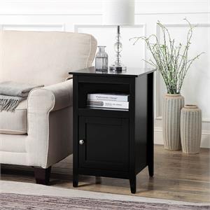 designs2go storage cabinet end table with shelf in black wood finish