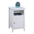 Designs2Go Storage Cabinet End Table with Shelf in White Wood Finish