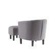 Take-a-Seat Churchill Accent Chair with Ottoman in Cement Gray Linen Fabric