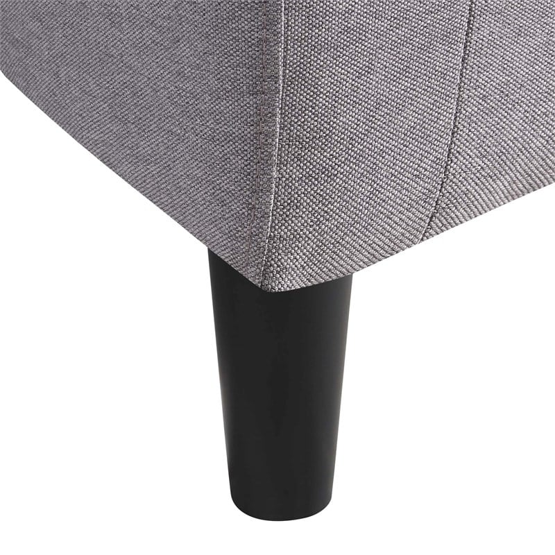Take-a-Seat Churchill Accent Chair with Ottoman in Cement Gray Linen Fabric