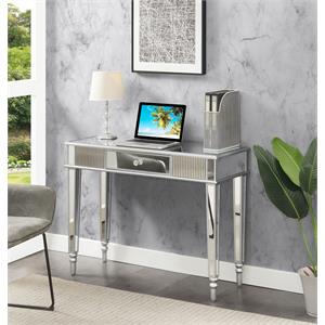 french country one-drawer desk/console table in mirrored glass