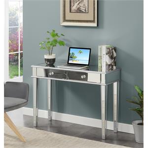 gold coast deluxe two-drawer desk/console table in mirrored glass finish