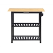Designs2Go Three-Tier Butcher Block Kitchen Prep Island with Drawer- Black Wood