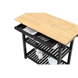Designs2Go Three-Tier Butcher Block Kitchen Prep Island with Drawer- Black Wood