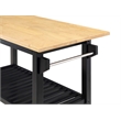 Designs2Go Three-Tier Butcher Block Kitchen Prep Island with Drawer- Black Wood