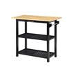 Designs2Go Three-Tier Butcher Block Kitchen Prep Island with Drawer- Black Wood