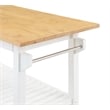 Designs2Go Three-Tier Butcher Block Kitchen Prep Island with Drawer- White Wood