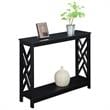 Convenience Concepts Titan Console Table with Shelf in Black Wood Finish