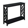 Convenience Concepts Titan Console Table with Shelf in Black Wood Finish