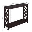 Convenience Concepts Titan Console Table with Shelf in Espresso Wood Finish