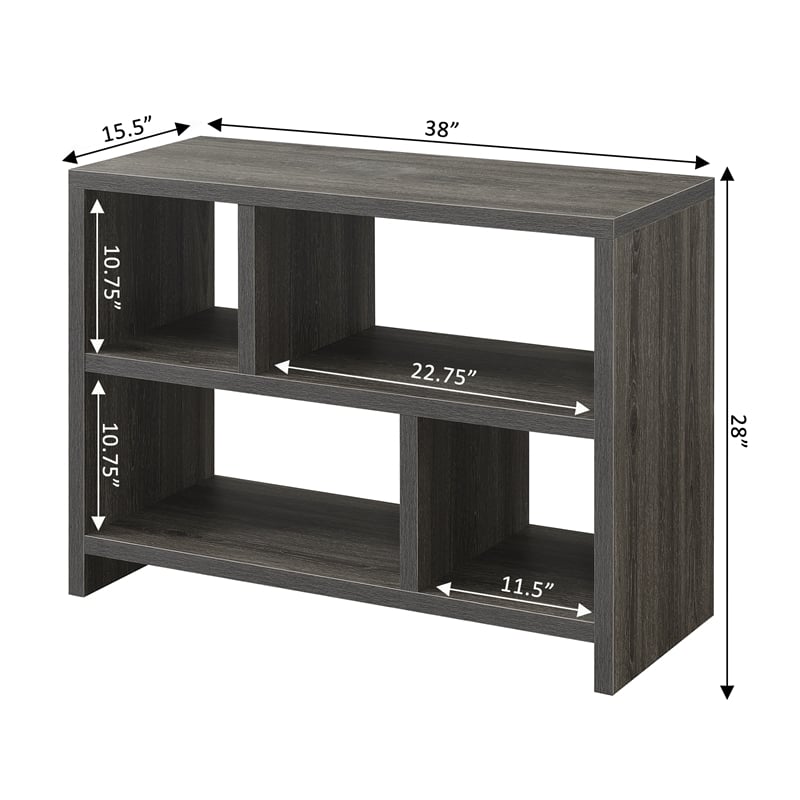 Convenience Concepts Northfield Console Three-Tier Bookcase in Gray Wood Finish