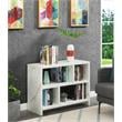 Northfield Console Three-Tier Bookcase in White Faux Marble Wood Finish