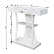 Newport One-Drawer Harri Console Table with Shelves in White Faux Marble Wood