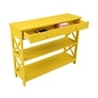 Convenience Concepts Oxford One-Drawer Console Table with Shelves in Yellow Wood