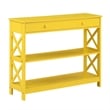 Convenience Concepts Oxford One-Drawer Console Table with Shelves in Yellow Wood