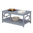Convenience Concepts Town Square Coffee Table with Shelf in Gray Wood Finish