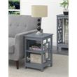Convenience Concepts Town Square End Table with Shelves in Gray Wood Finish