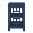 Convenience Concepts Town Square End Table with Shelves in Cobalt Blue Wood