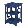 Convenience Concepts Town Square End Table with Shelves in Cobalt Blue Wood