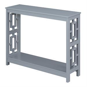 Convenience Concepts Town Square Console Table with Shelf in Gray Wood Finish