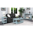 Convenience Concepts Town Square Console Table with Shelf in Seafoam Blue Wood