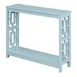 Convenience Concepts Town Square Console Table with Shelf in Seafoam Blue Wood