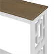 Town Square Console Table with Shelf in White Wood with Driftwood Top