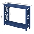 Convenience Concepts Town Square Console Table with Shelf in Cobalt Blue Wood