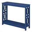 Convenience Concepts Town Square Console Table with Shelf in Cobalt Blue Wood