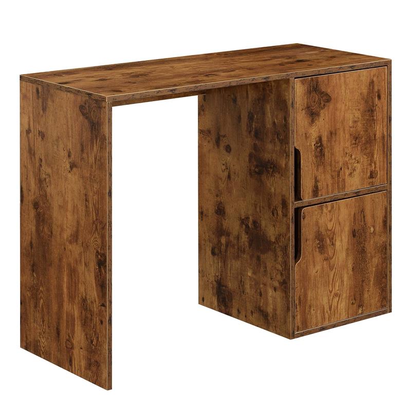 Designs2Go Student Desk with Storage Cabinets in Nutmeg Wood Finish