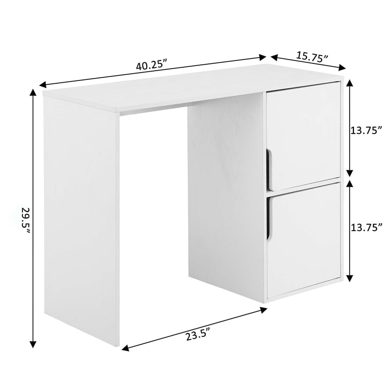Designs2Go Student Desk with Storage Cabinets in White Wood Finish