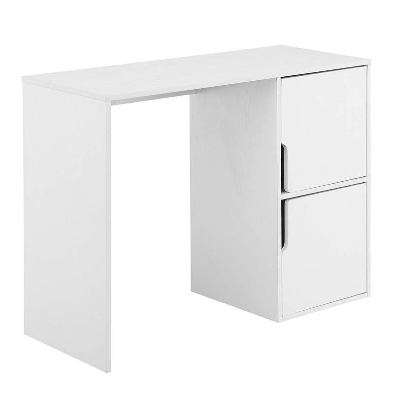 Designs2Go Student Desk with Storage Cabinets in White Wood Finish
