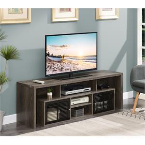 Lexington 60-inch TV Stand with Storage Cabinets and Shelves in Gray Wood Finish