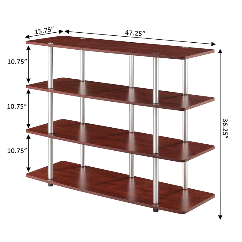Convenience Concepts Designs2Go XL Highboy Four-Tier TV Stand in Cherry Wood