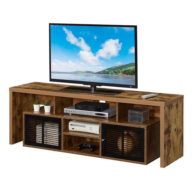 Lexington 60-inch TV Stand with Storage Cabinets and Shelves in Nutmeg Wood