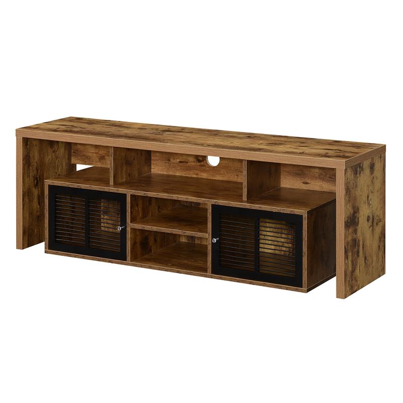 Lexington 60-inch TV Stand with Storage Cabinets and Shelves in Nutmeg Wood
