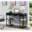 Convenience Concepts Designs2Go No-Tools Student Desk with Shelves in Black Wood