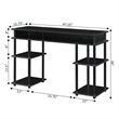 Convenience Concepts Designs2Go No-Tools Student Desk with Shelves in Black Wood